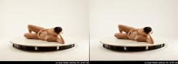 Nude Woman White Kneeling poses - ALL Pregnant Kneeling poses - on both knees long brown 3D Stereoscopic poses Pinup